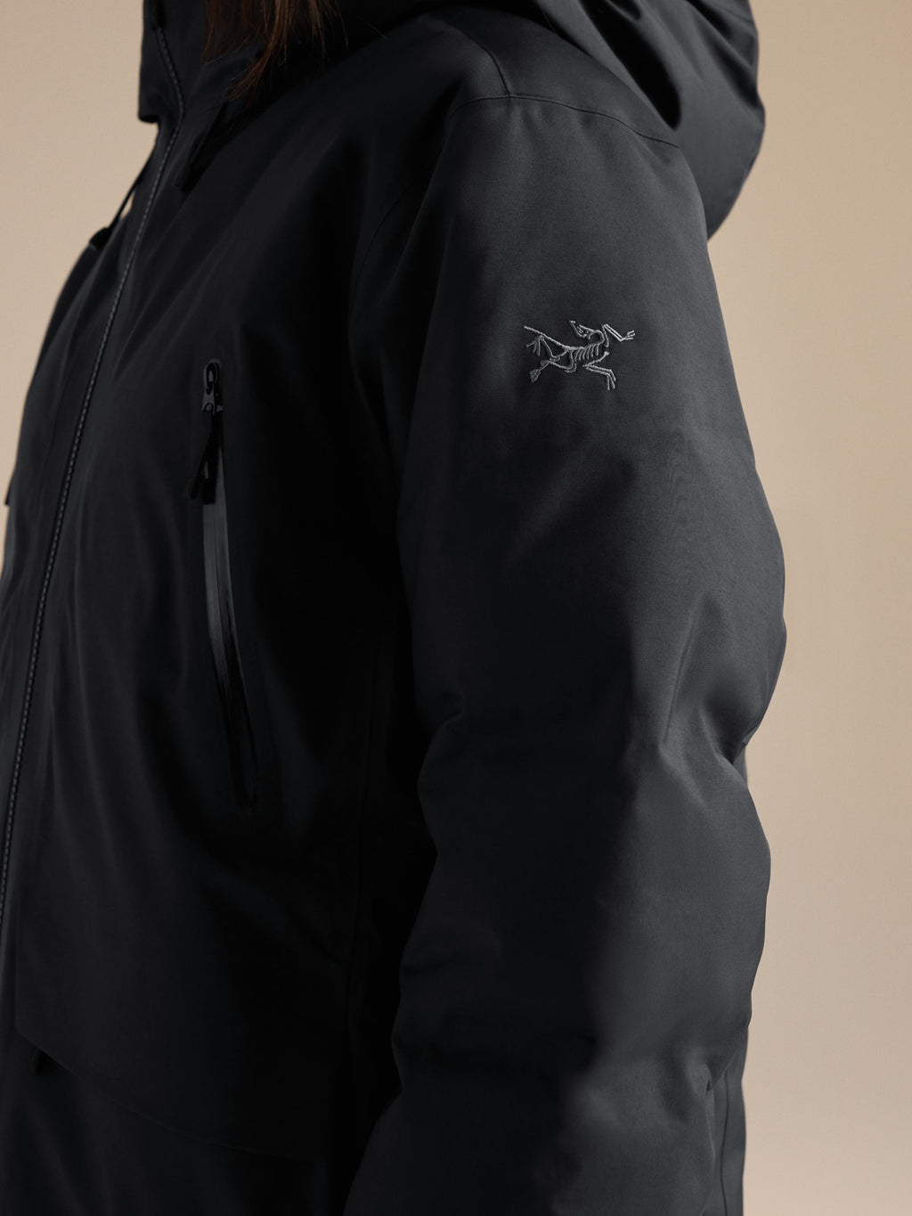 Liatris Down Jacket Women's Black Fabric Detail