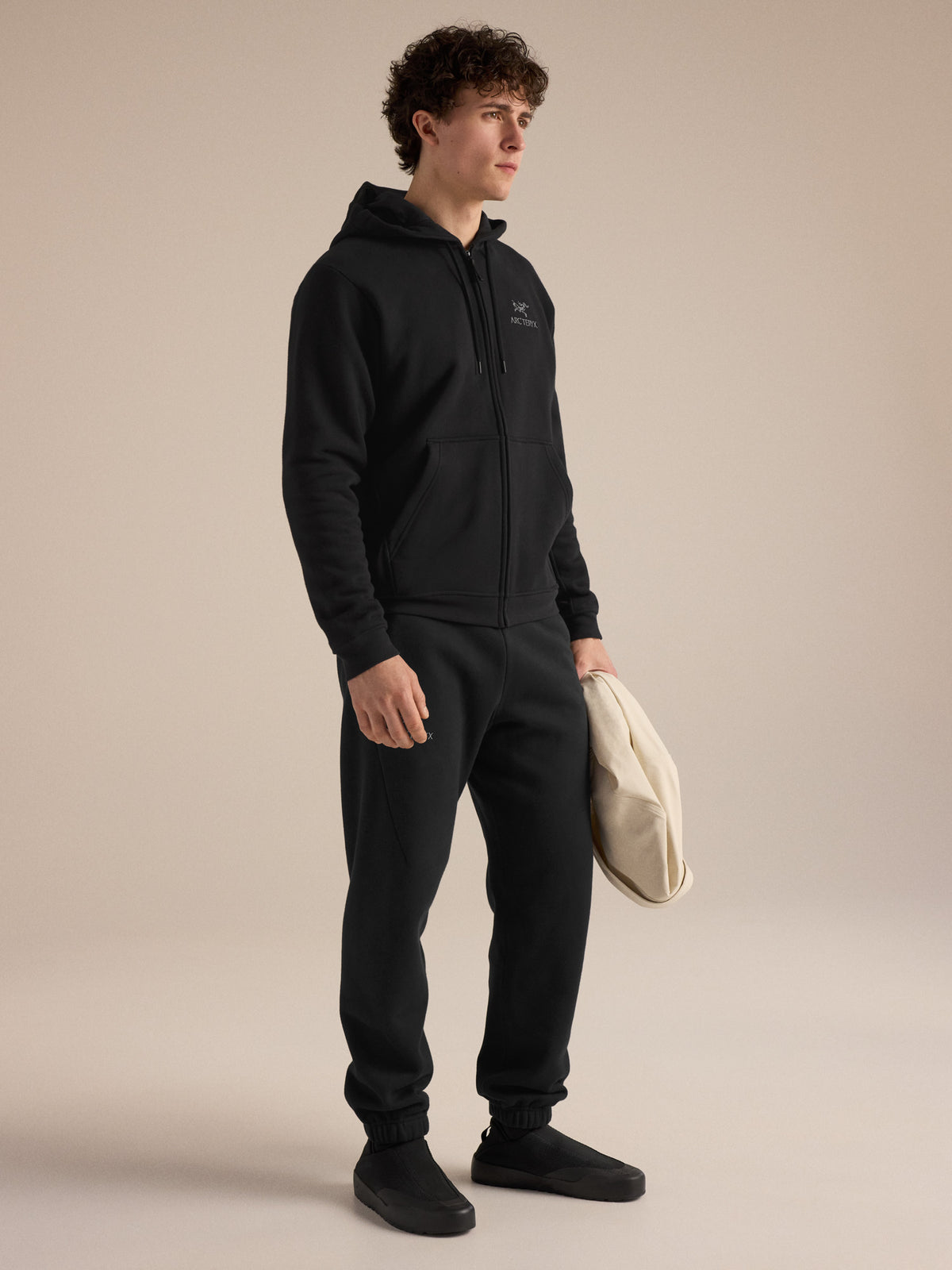 Emblem Fleece Full Zip Hoody Black Hover