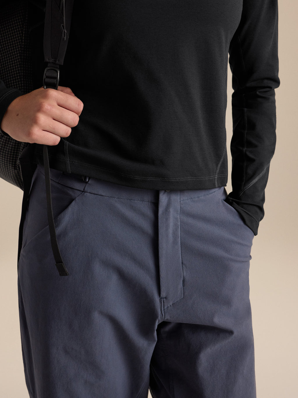 Clarkia Cotton Wide Leg Pant Women's Dk Stratus Fabric Detail