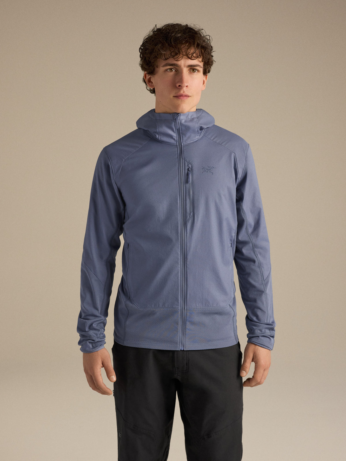Delta Hybrid Hoody Stratus Front View