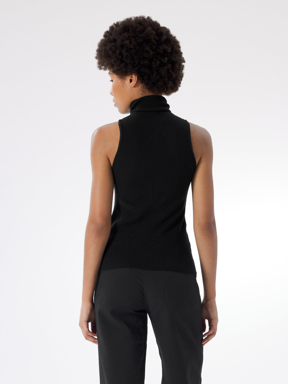 Conic Wool Halter Women's Black Back View