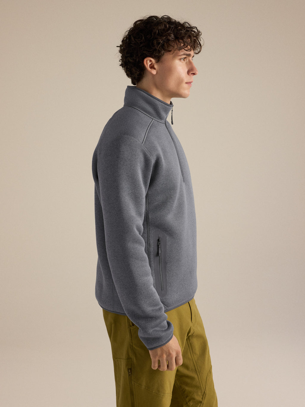Covert 1/2 Zip Neck Void Heather Side View