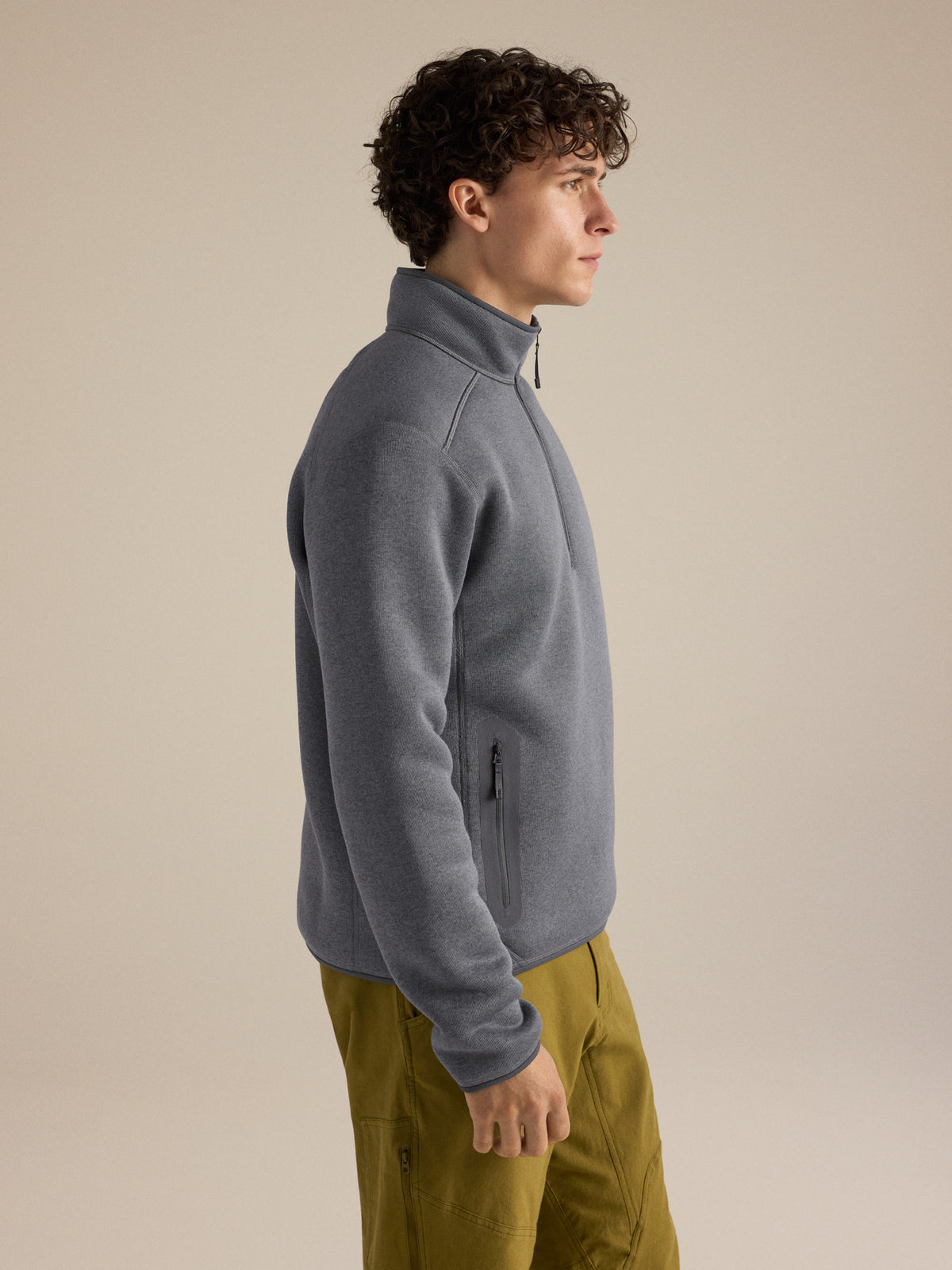 Covert 1/2 Zip Neck Void Heather Side View