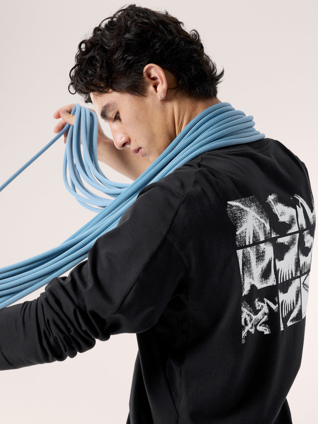Kragg SL Cotton Bird Tile Shirt LS Black / Arctic Silk Hover