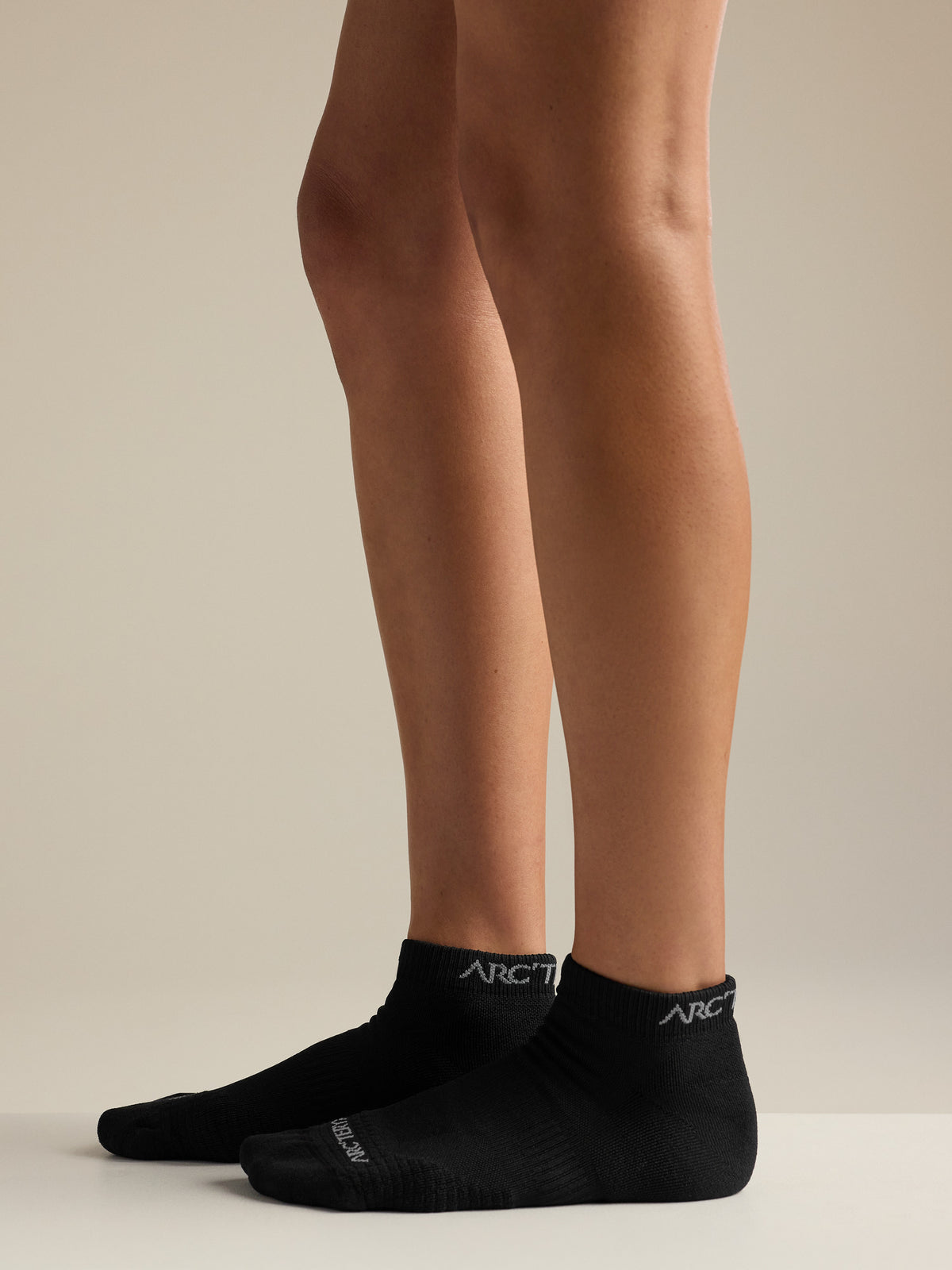 Synthetic Low Cut Sock Black Side View