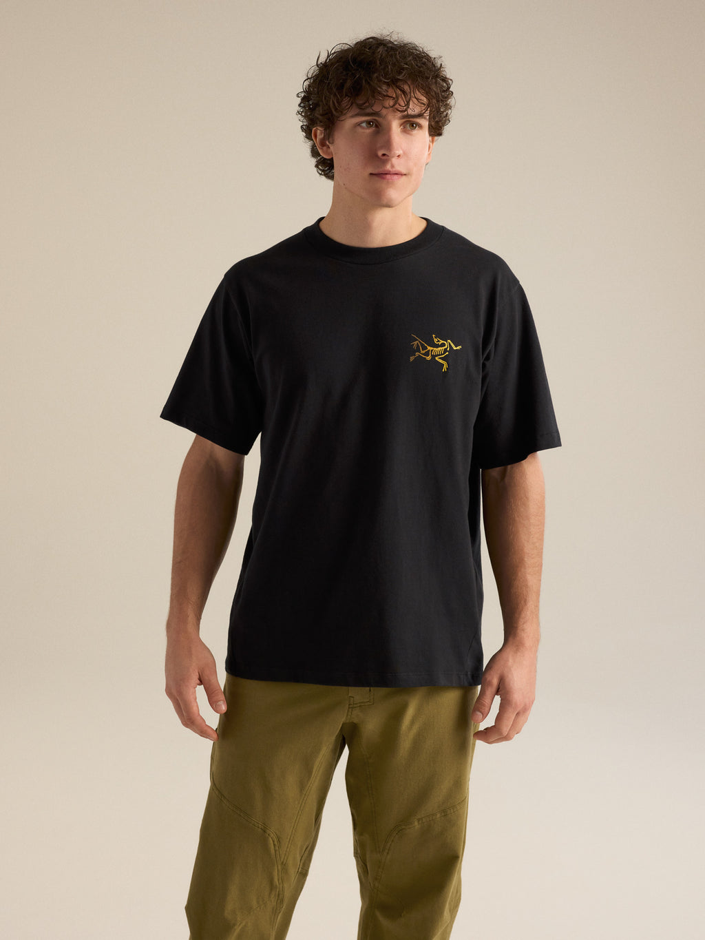 Kragg Cotton Logo Shirt SS 24K Black Front View