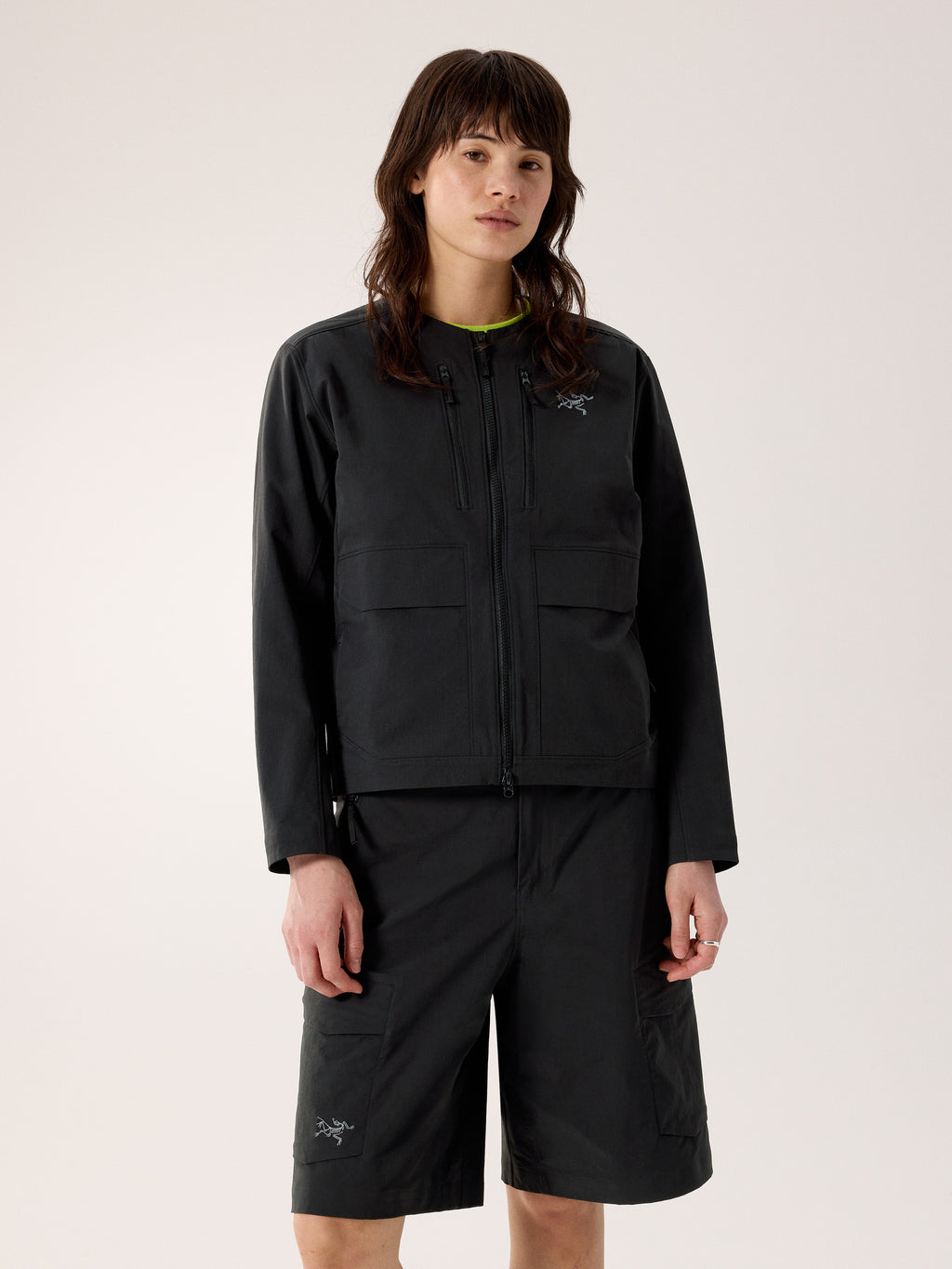 Sonii Utility Jacket Women's Black Front View