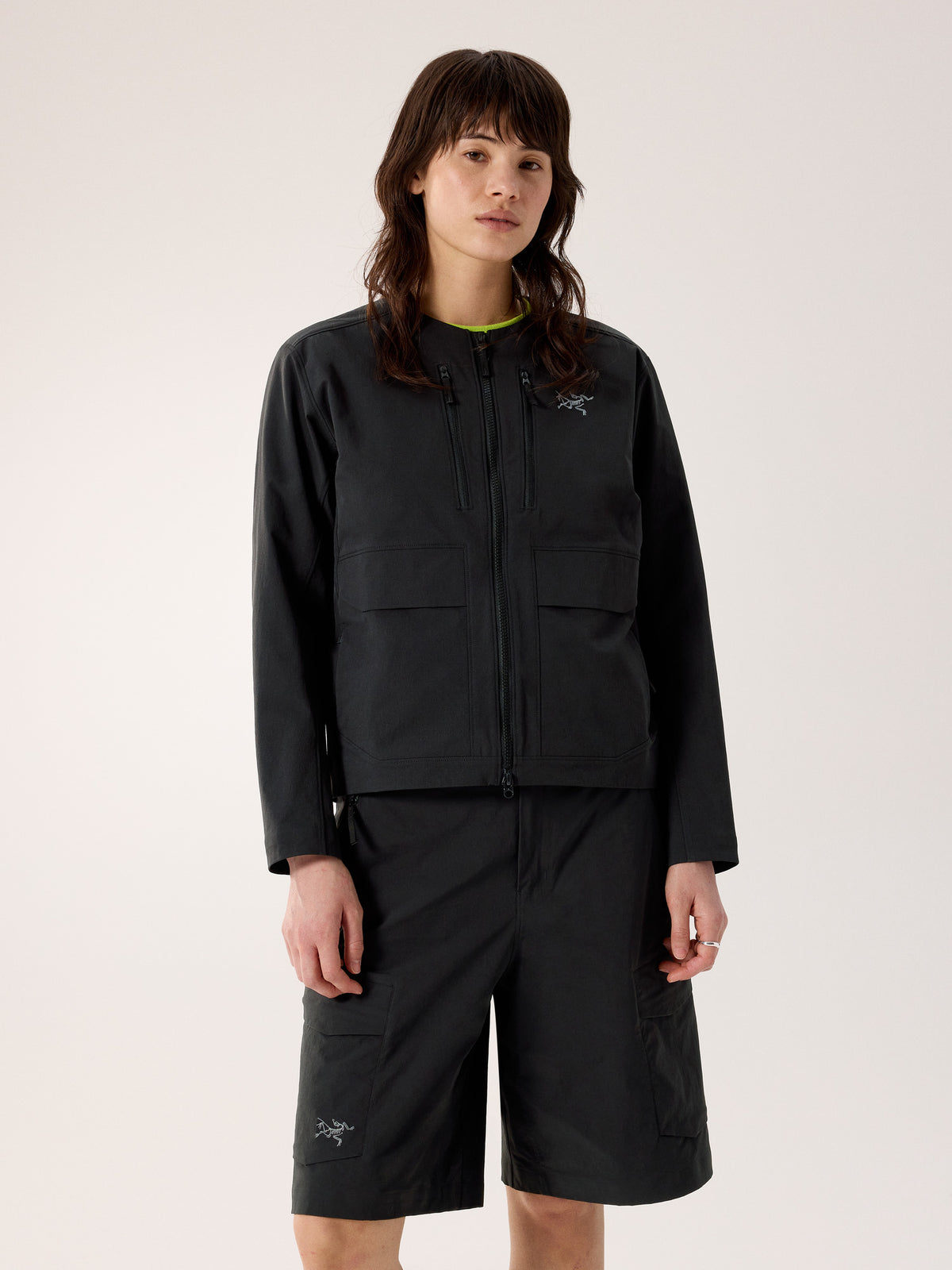 Sonii Utility Jacket Women's Black Front View