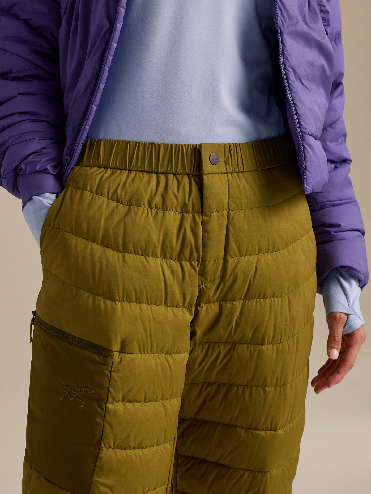 Omineca Down Pant Women's Bracken / Dk Bracken Waist Detail