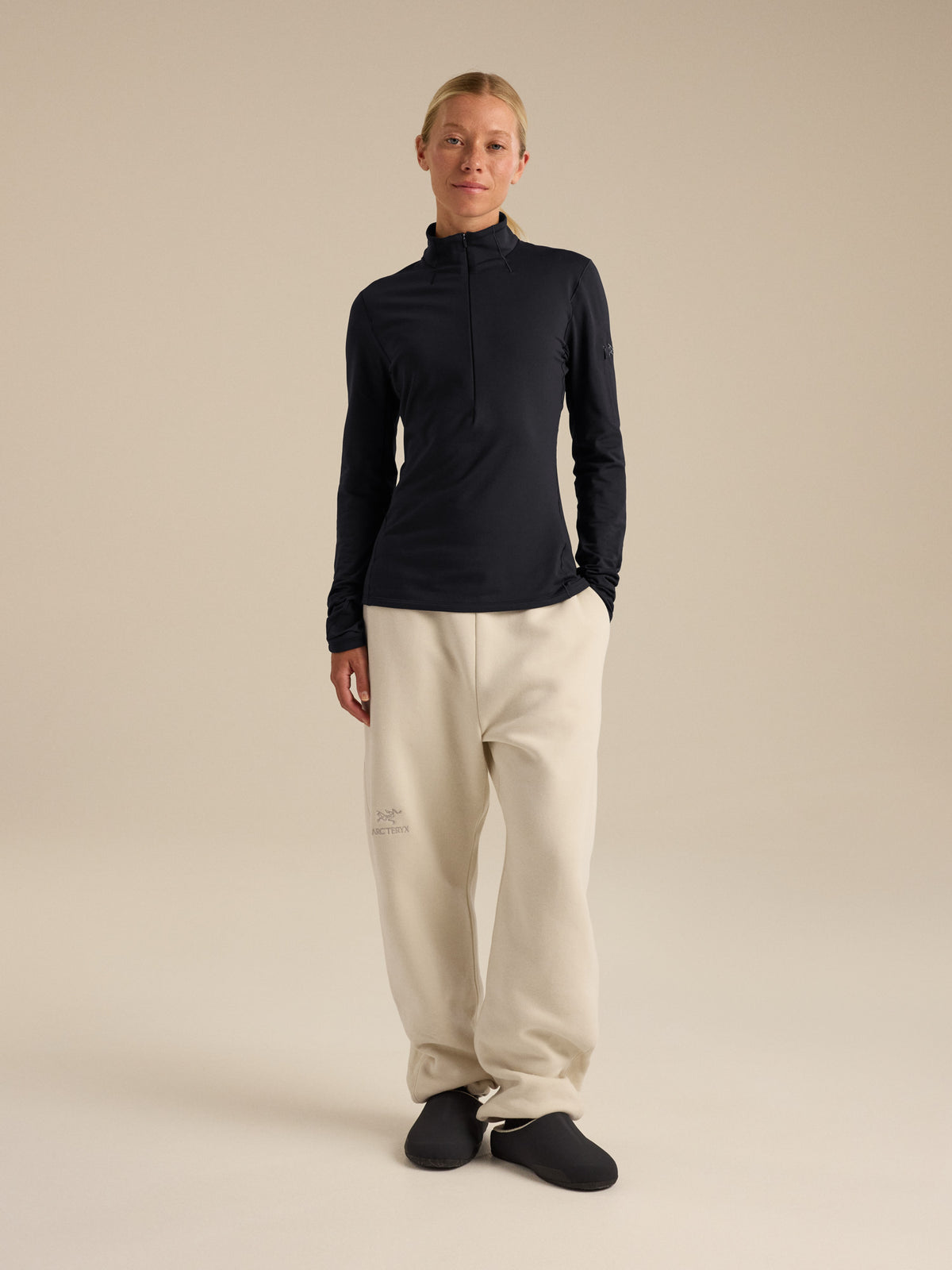 Rho Zip Neck Women's Black Full Body