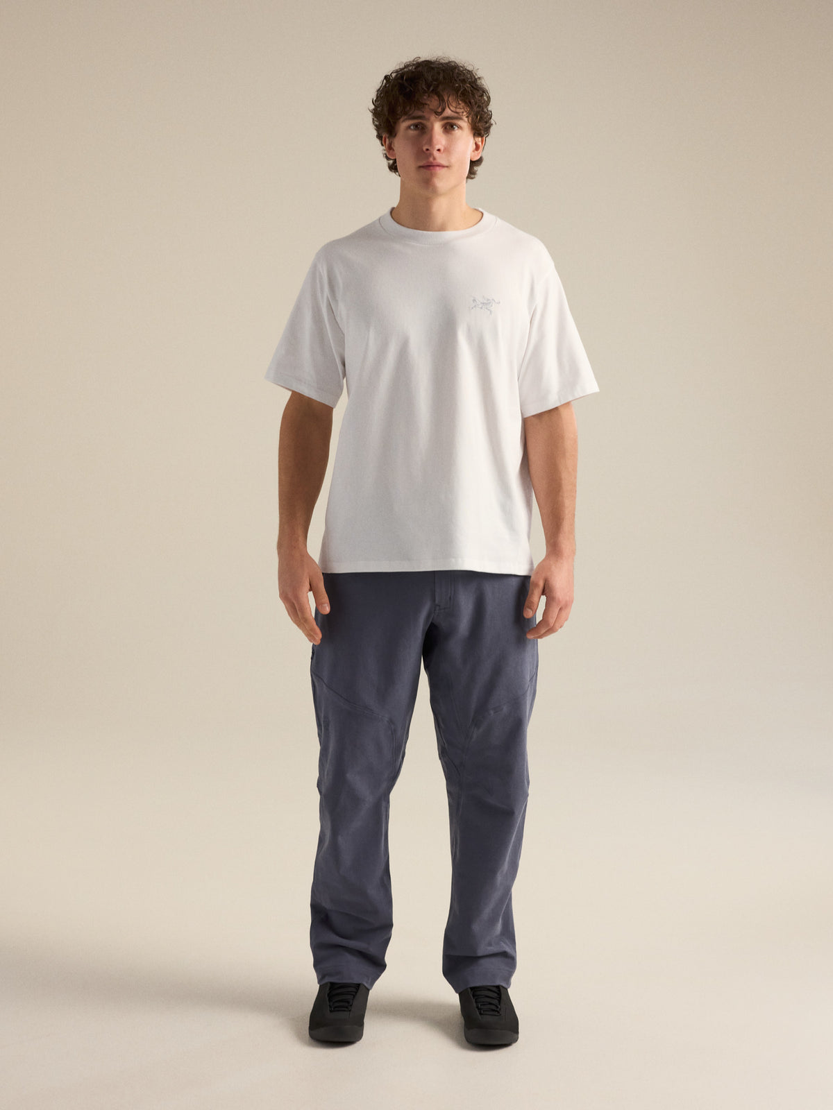 Kragg Cotton Emblem Crew Neck Shirt SS White Light Full Body