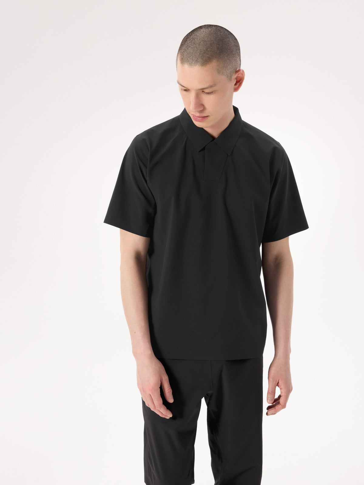 Dromos Tech Polo Shirt SS Black Layering