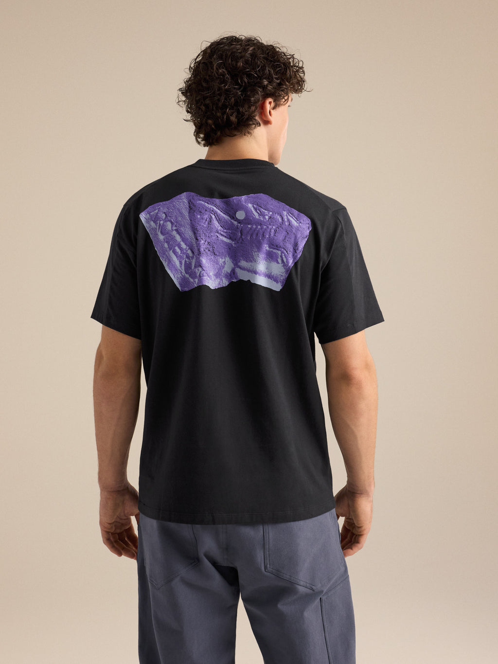 Kragg SL Cotton Jug Shirt SS Black / Violectric Back View