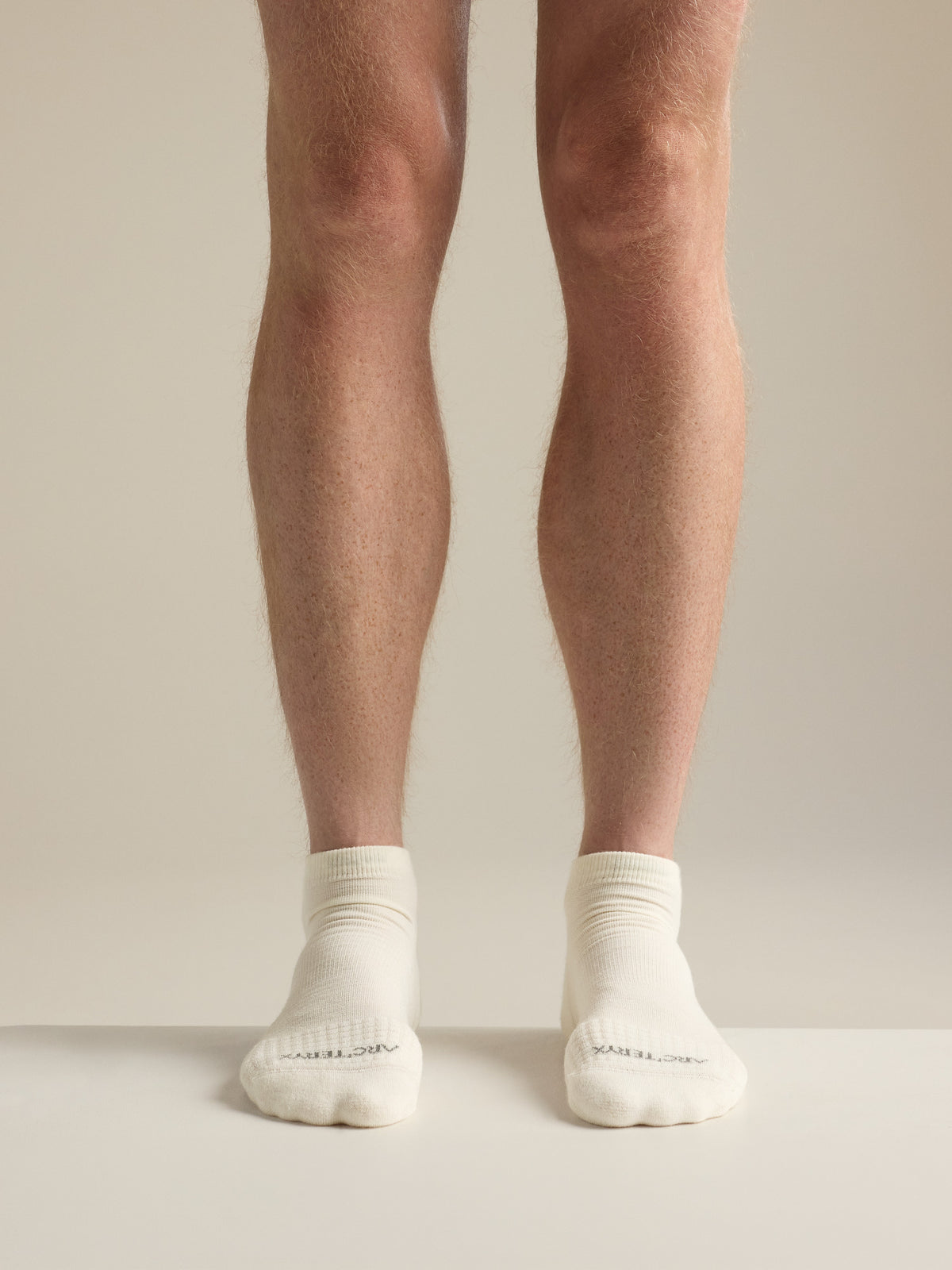 Merino Wool Low Cut Sock White Front View