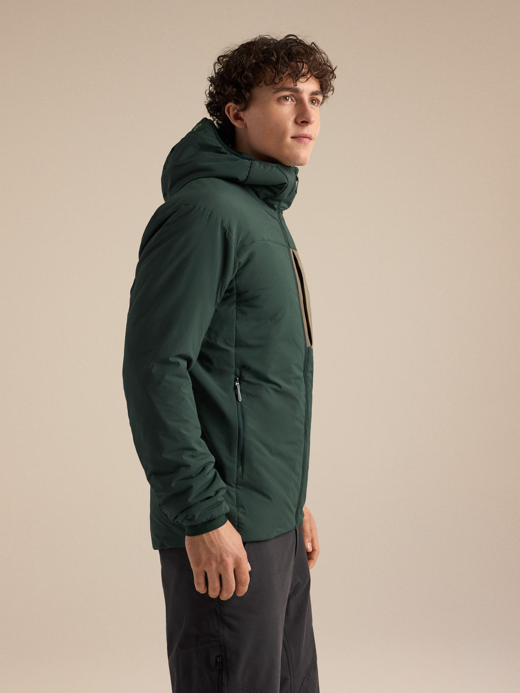 Proton Hoody Dark Jade / Mongoose Side View