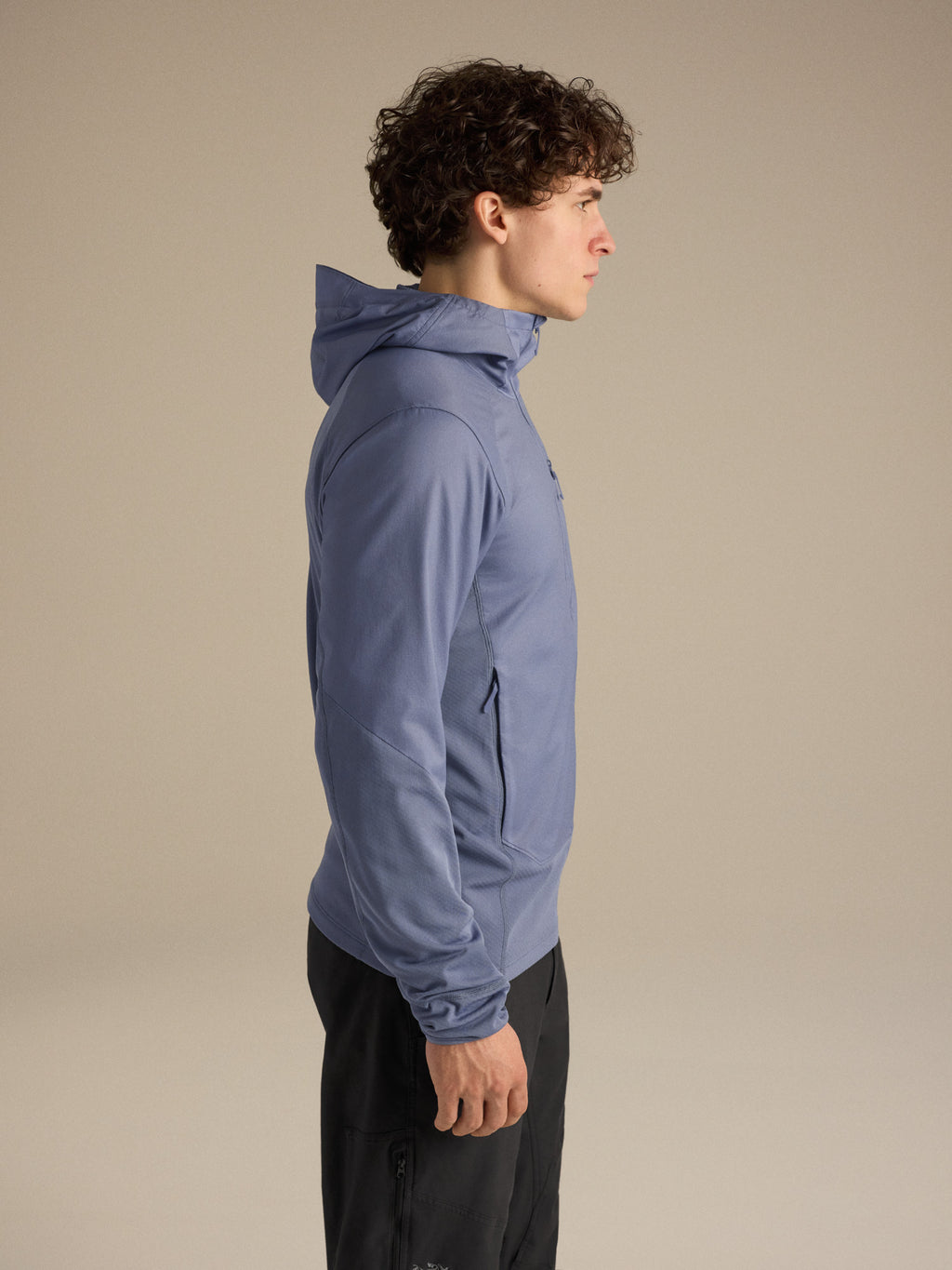 Delta Hybrid Hoody Stratus Side View