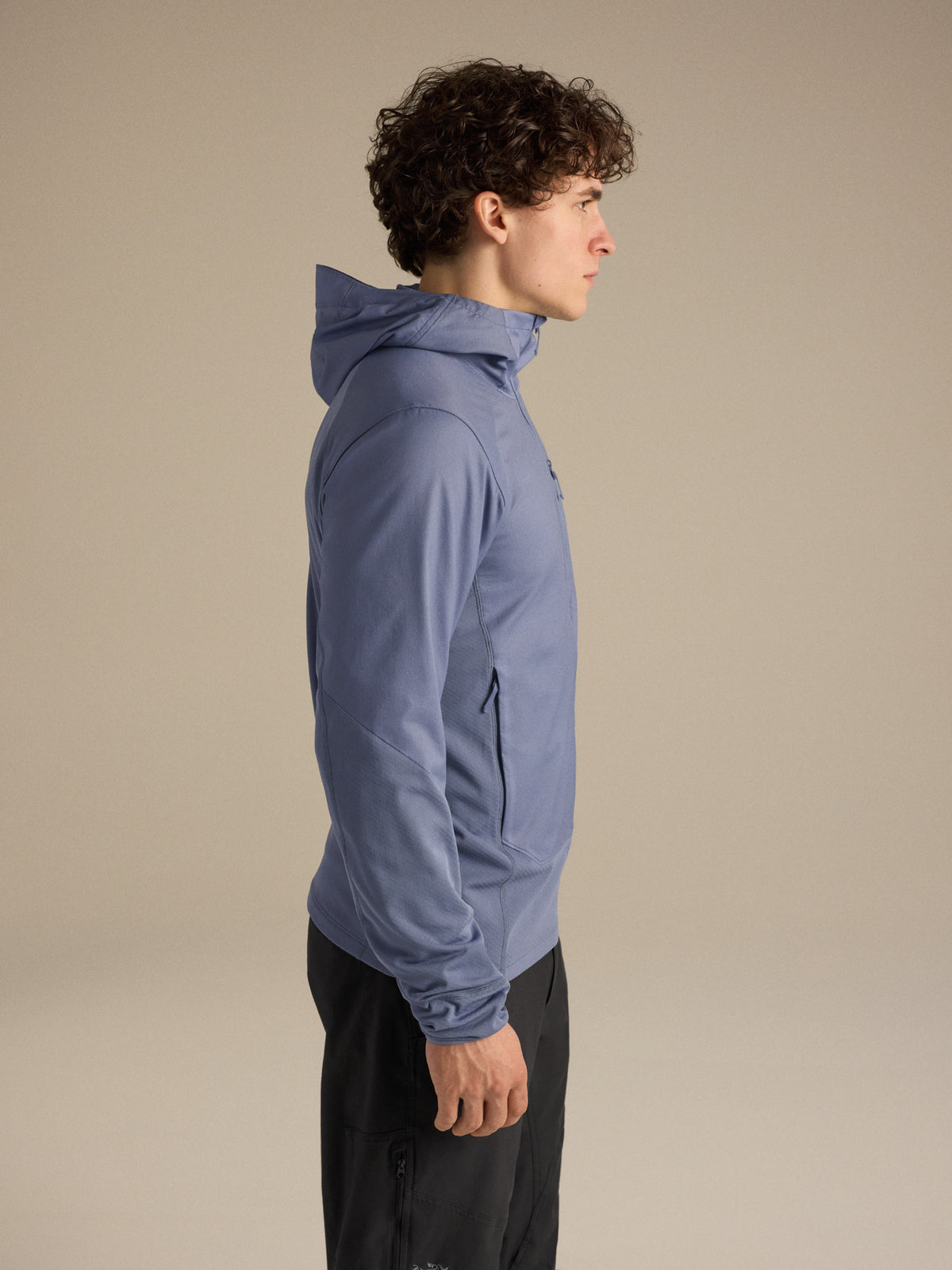 Delta Hybrid Hoody Stratus Side View
