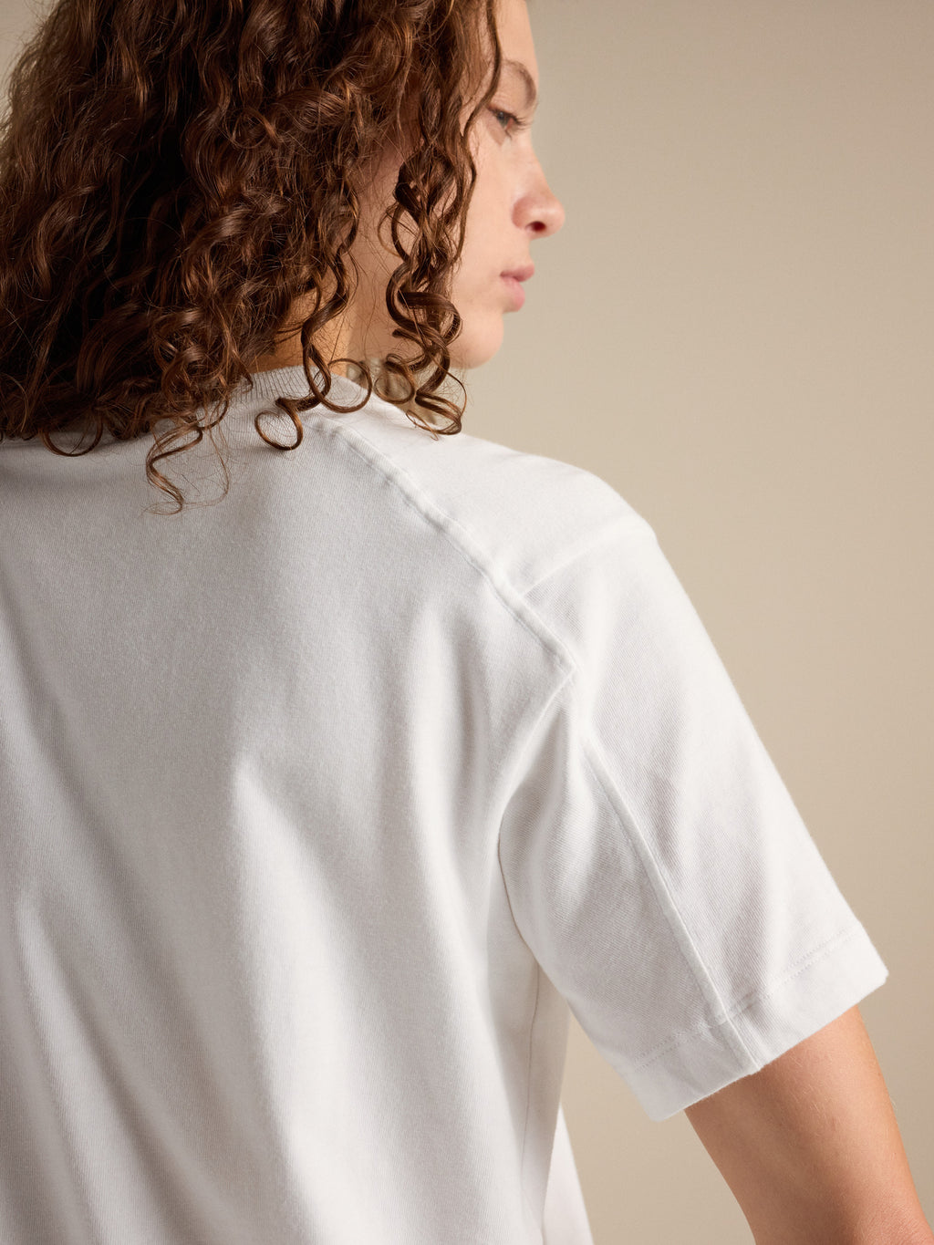 Kragg Cotton Little Bird Crew Neck Shirt SS Women's White Light / White Fabric Detail