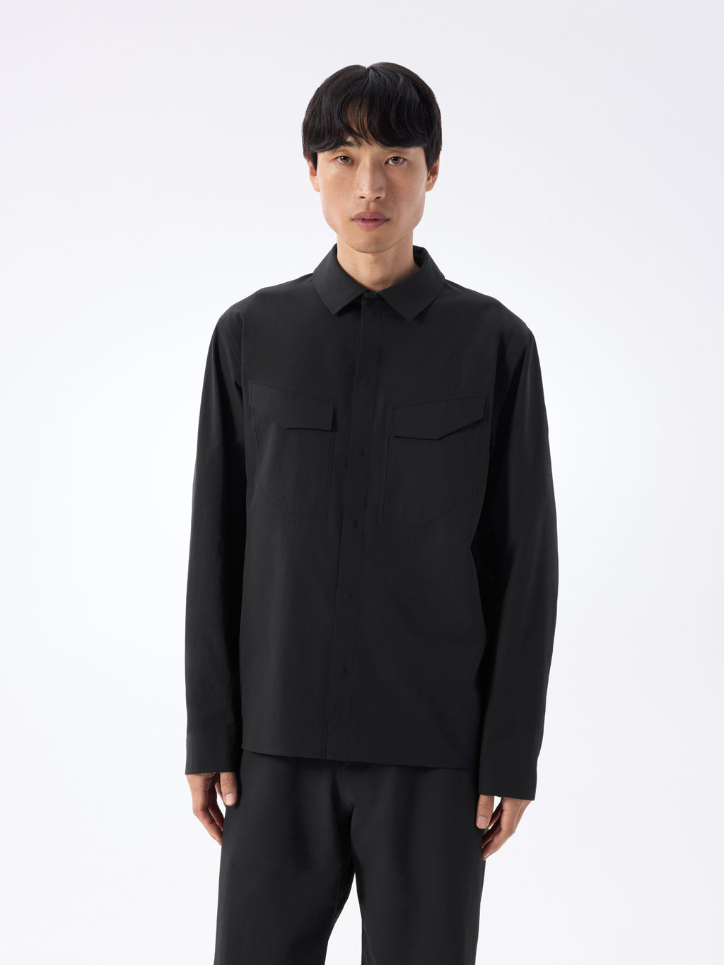 Field Shirt LS Black Front View