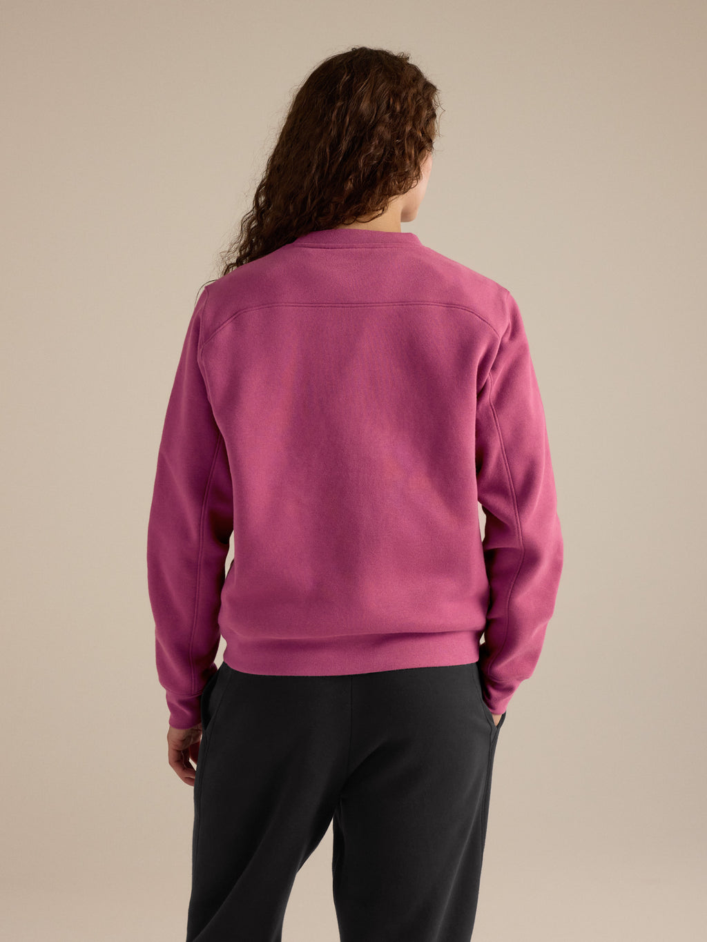 Emblem Fleece Crew Women's Lt Renegade Back View