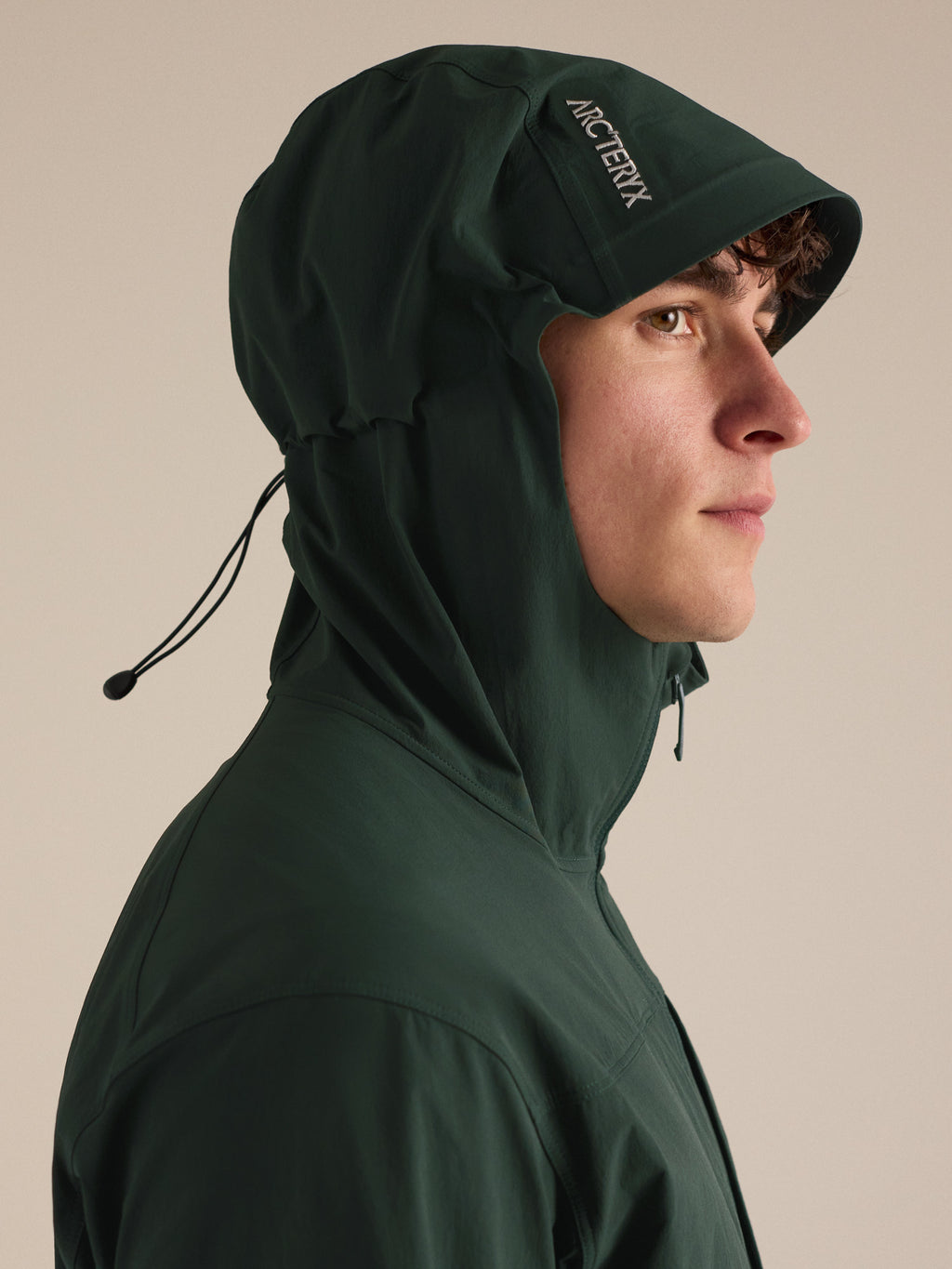 Gamma Lightweight Hoody Dark Jade Hood