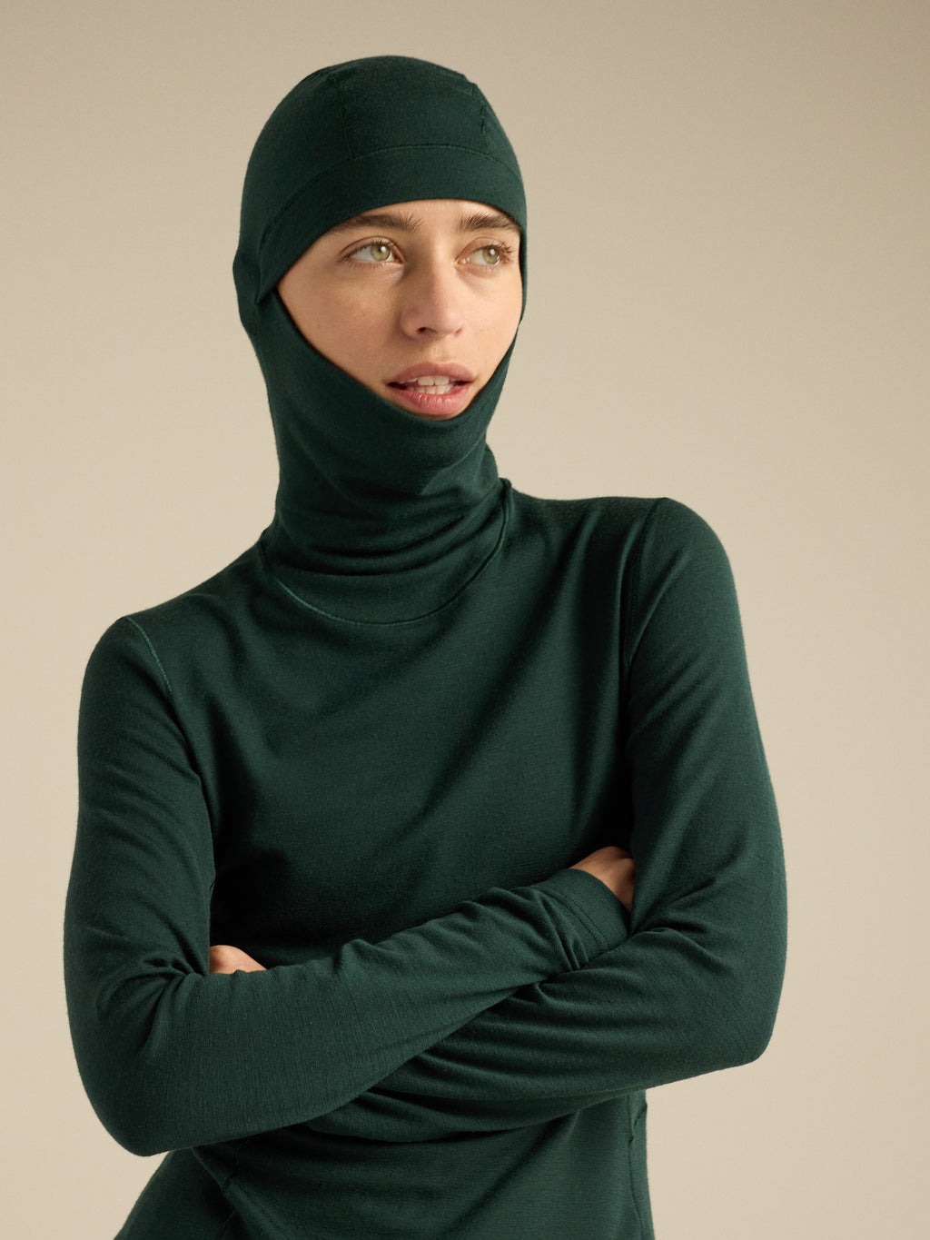 Satoro Merino Wool Hoody Women's Dark Jade Detail 1